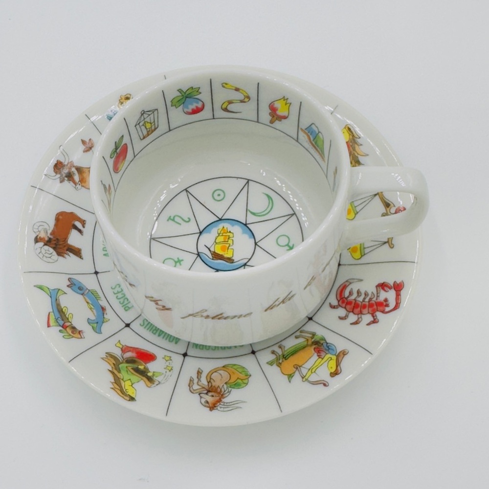 Zodiac Themed Cup and Saucer Set Fortune Tea Reading Japan